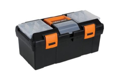 Caja de herramientas de plástico con bandeja extraíble