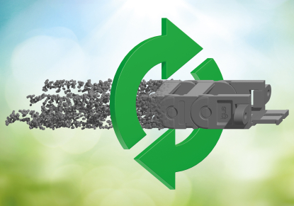 Gama de cadenas portacables que incorpora material reciclado sostenible