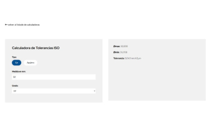 Calculadora de tolerancias ISO para ejes y agujeros