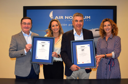 Air Nostrum obtiene las certificaciones de “compliance” penal y tributario de Aenor