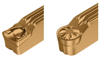 Geometrías que permiten un control optimizado de viruta por partida doble