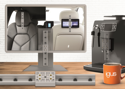 Guía lineal sin PTFE con puntos de bloqueo predefinidos apta para espacios reducidos