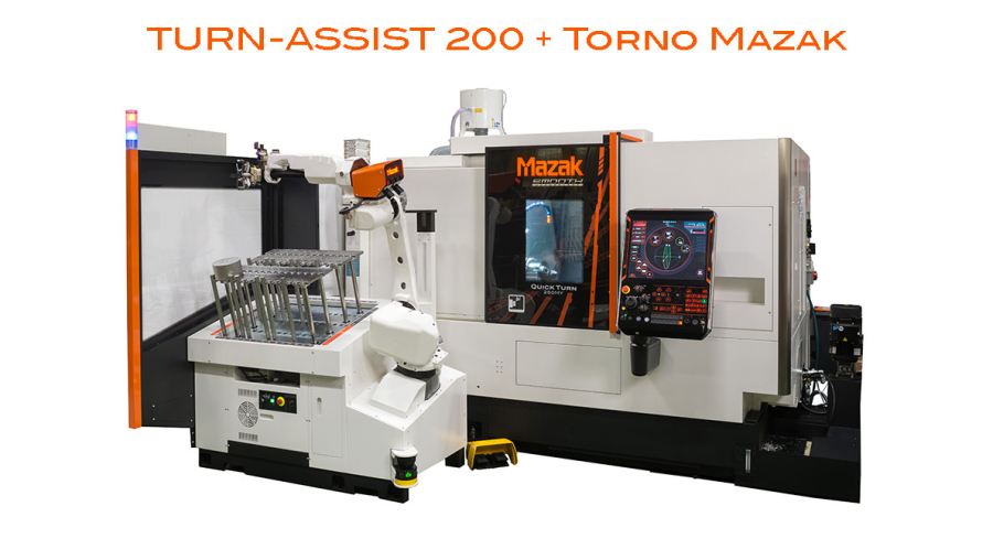 Turn-Assist de RoboJob, la solución integral más compacta para la carga y descarga de torno CNC
