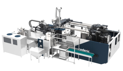 Máquina de moldeo por inyección multicomponente con plataforma giratoria vertical