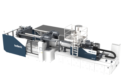 Máquina de moldeo por inyección de dos placas para la producción de cubos