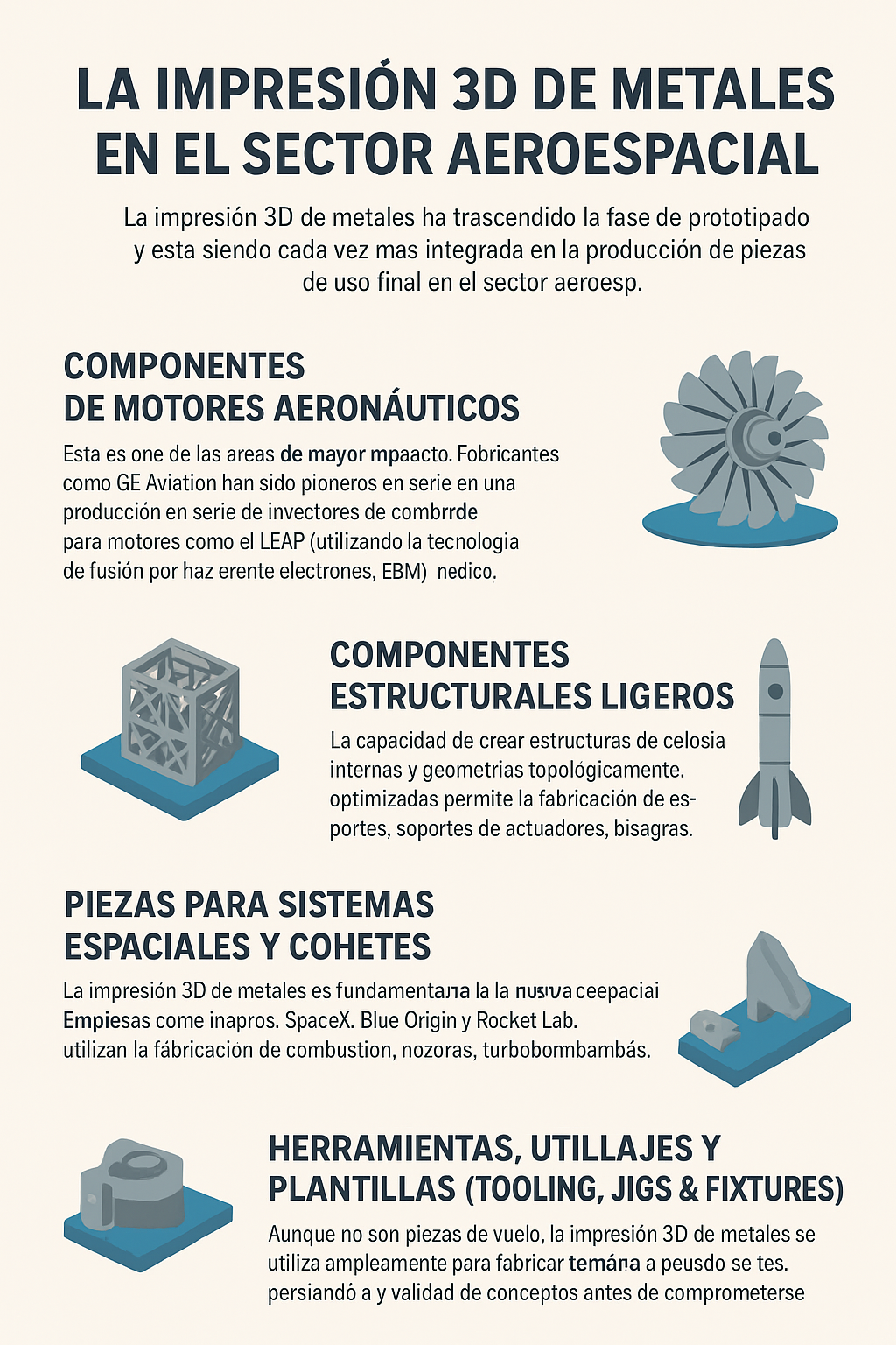 Adopción de la impresión 3D de metales en la industria aeroespacial