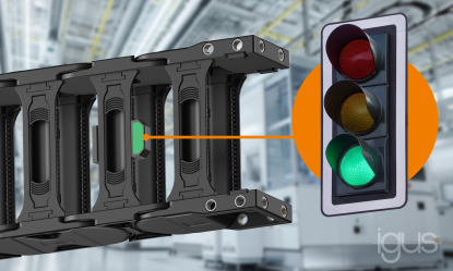 igus lanza un indicador que muestra la vida útil de las cadenas portacables con los colores del semáforo