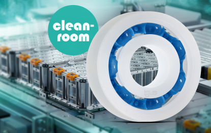 Rodamientos de bolas fabricados con plásticos resistentes a la abrasión para salas blancas