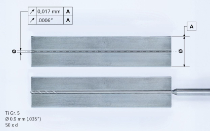 Mikron Tool aborda el reto del microtaladrado de agujeros profundos en aleaciones de titanio