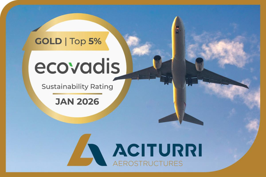Aciturri Aeroestructures obtiene la calificación Gold en el "assessment" de sostenibilidad EcoVadis