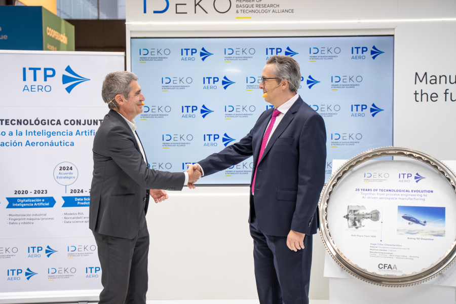IDEKO refrenda su acuerdo con ITP Aero en la BIEMH para impulsar la innovación en el sector aeroespacial